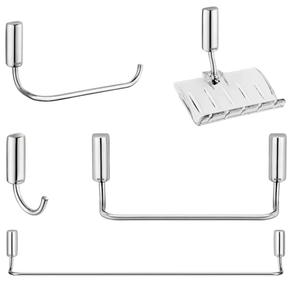 Kit Acessórios para Banheiro Idea Cromado com 5 Peças - 00586306 - DOCOL