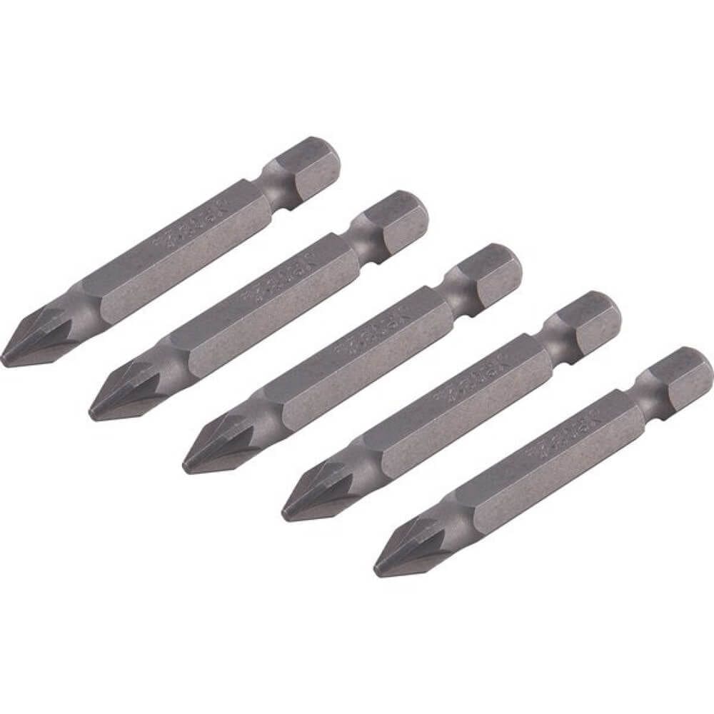 Bits Pozidrive com Encaixe de 1/4” e Ponta nº 2 de 50mm com 5 Peças - 3538302050 - VONDER