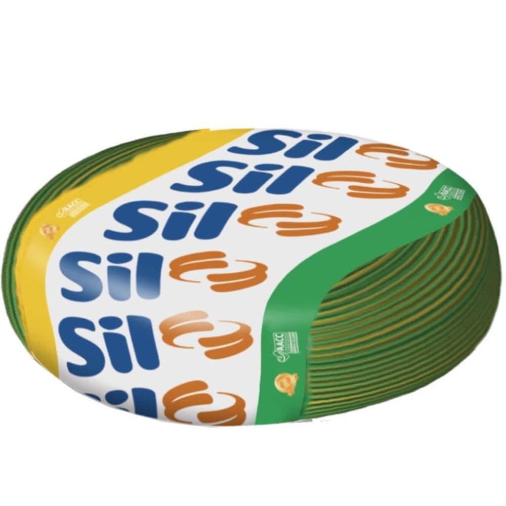 Cabo Flexsil de Cobre 1,5mm 750 Volts Verde e Amarelo com 100 Metros - 3.017 VD/AM - SIL