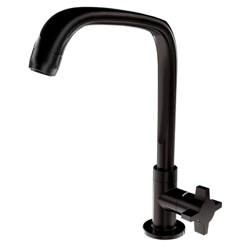 Torneira para Cozinha de Mesa Fitt Cross 1167 F64 Preta - LORENZETTI