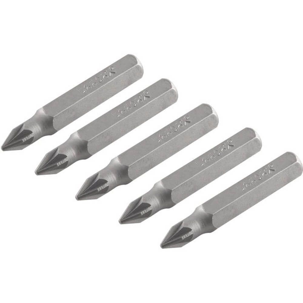 Bits Pozidrive com Encaixe de 1/4” e nº 1 de 38mm com 5 Peças - 3538301038 - VONDER