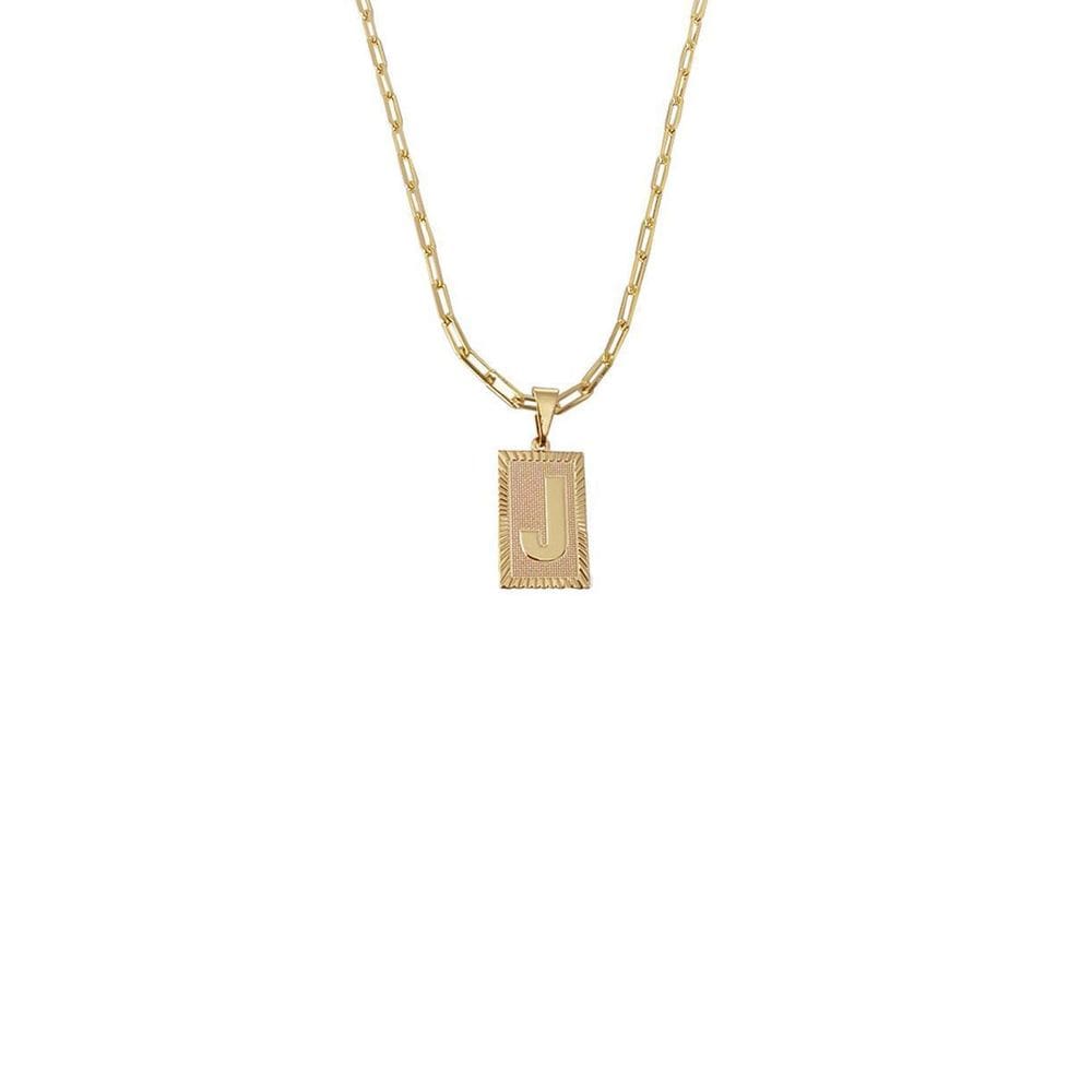 Cordão 45Cm Masculino Feminino Pingente Letra J Banhado Ouro