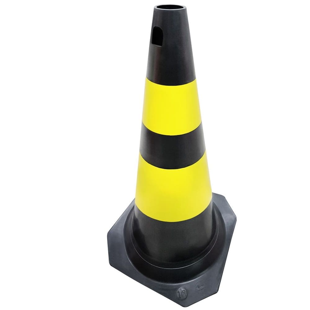 Cone 75cm Amarelo e Preto Vedal - 700.00135 - PLASTCOR