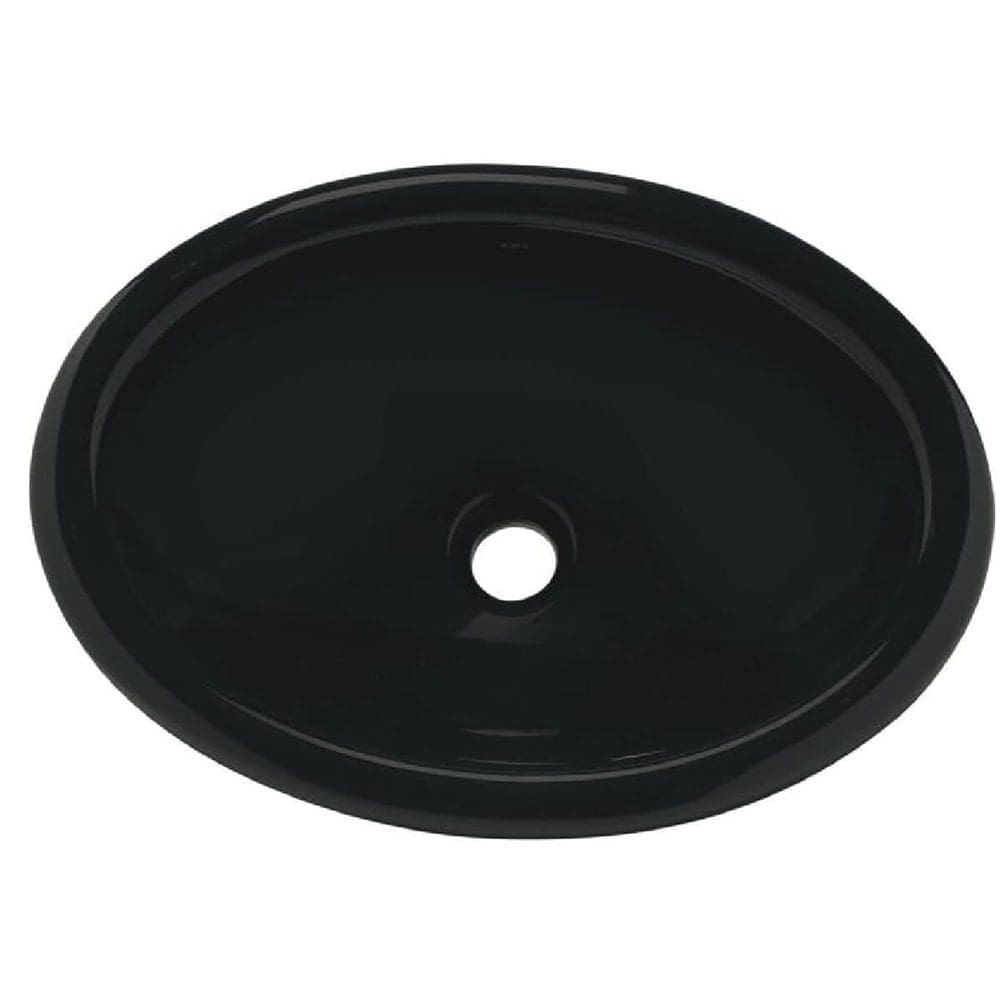 Cuba Oval de Sobrepor 44x32cm Preta - IL6612 - ICASA