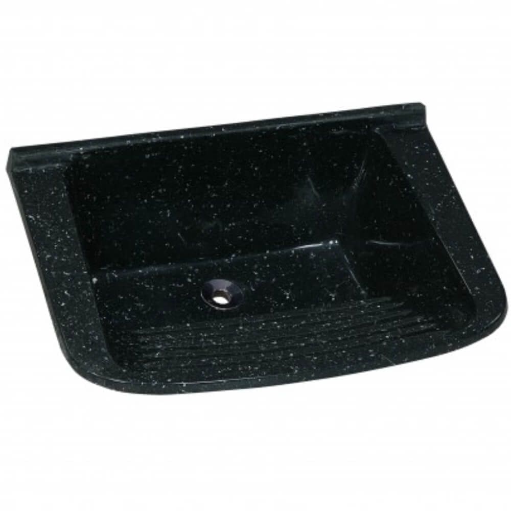 Tanque de Mármore Sintético Simples N°3 com 55x41cm Preto - 507808 - A.J.RORATO