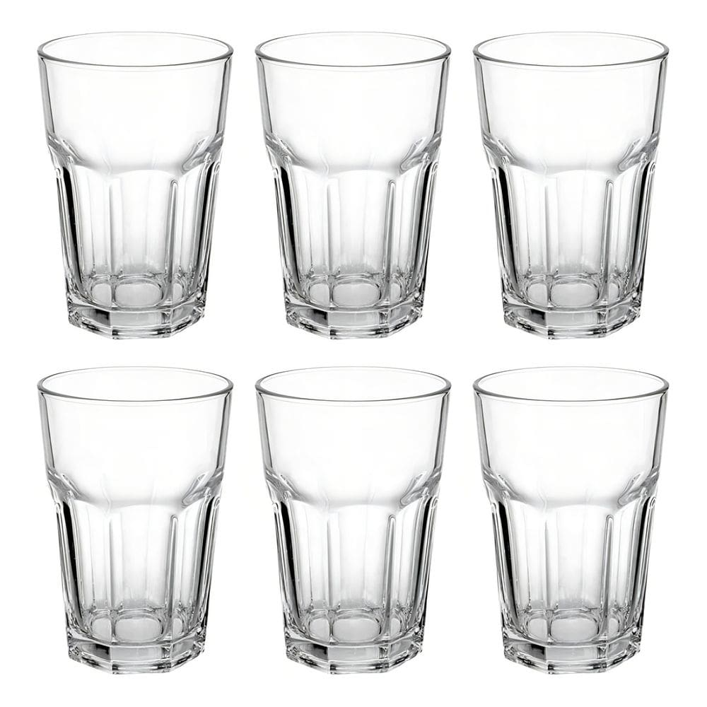 Jogo De 6 Copos Altos Em Vidro 350ml Praticasa