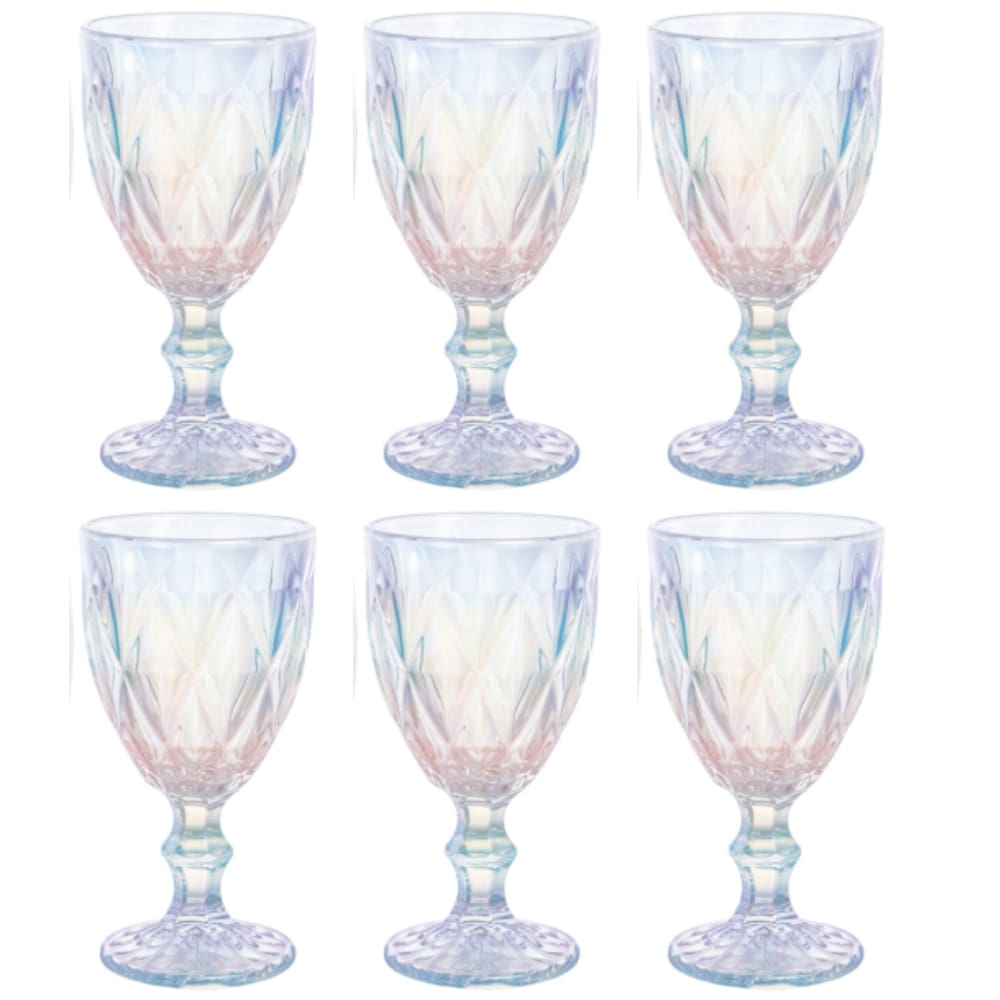 Jogo De 6 Taças 300ml Rainbow Furta Cor Diamond Class Home