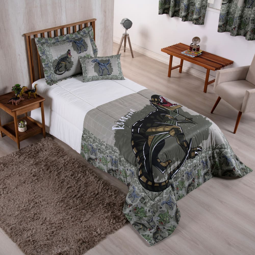 Kit Edredom Cobertor Solteiro Menino Boy Infantil Juvenil 4 Peças 300 fios Estampa Digital