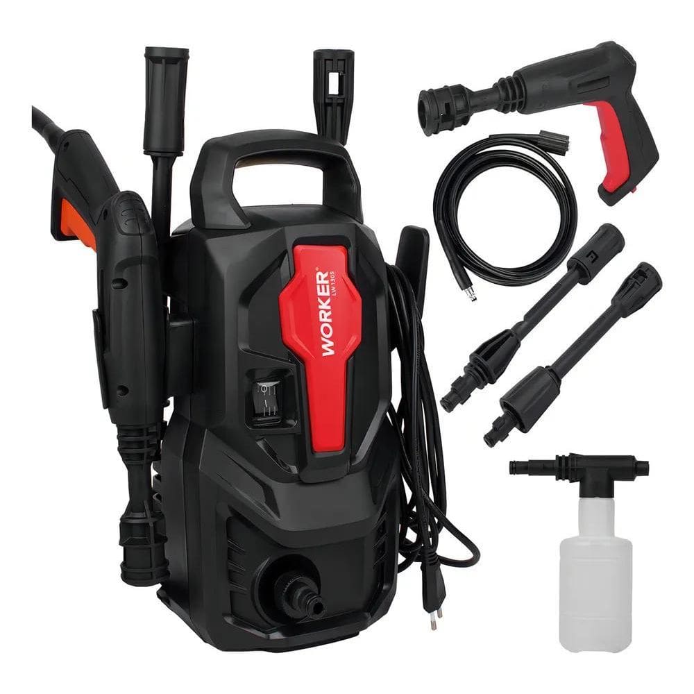 5X Lavadora De Alta Pressão Potente 1305Lbs Kit Shampoo Work
