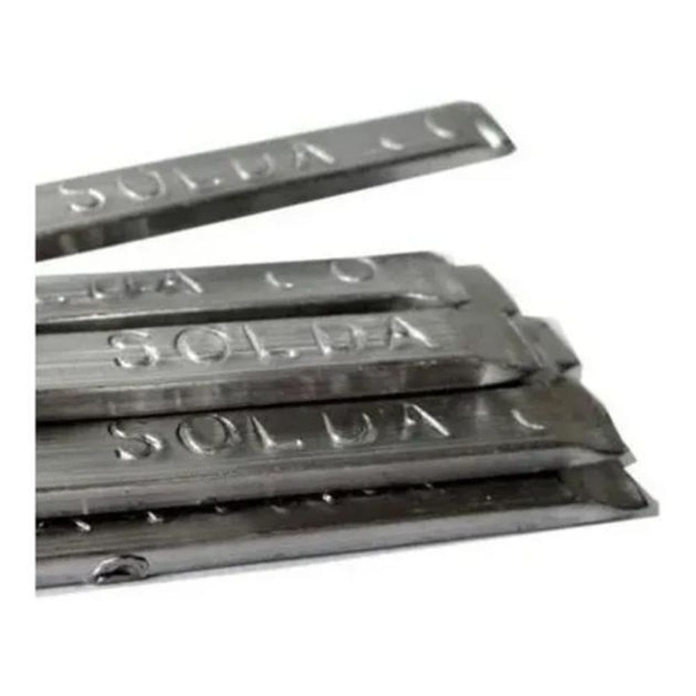 5X 08 Barras Vareta Verga Estanho Solda 50X50 Aprox. 500G Co