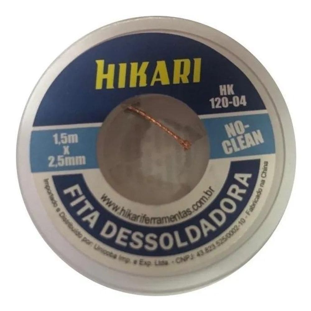 5X Malha Dessoldadora 2,5 Mm No-Clean Removedor Solda Hikari