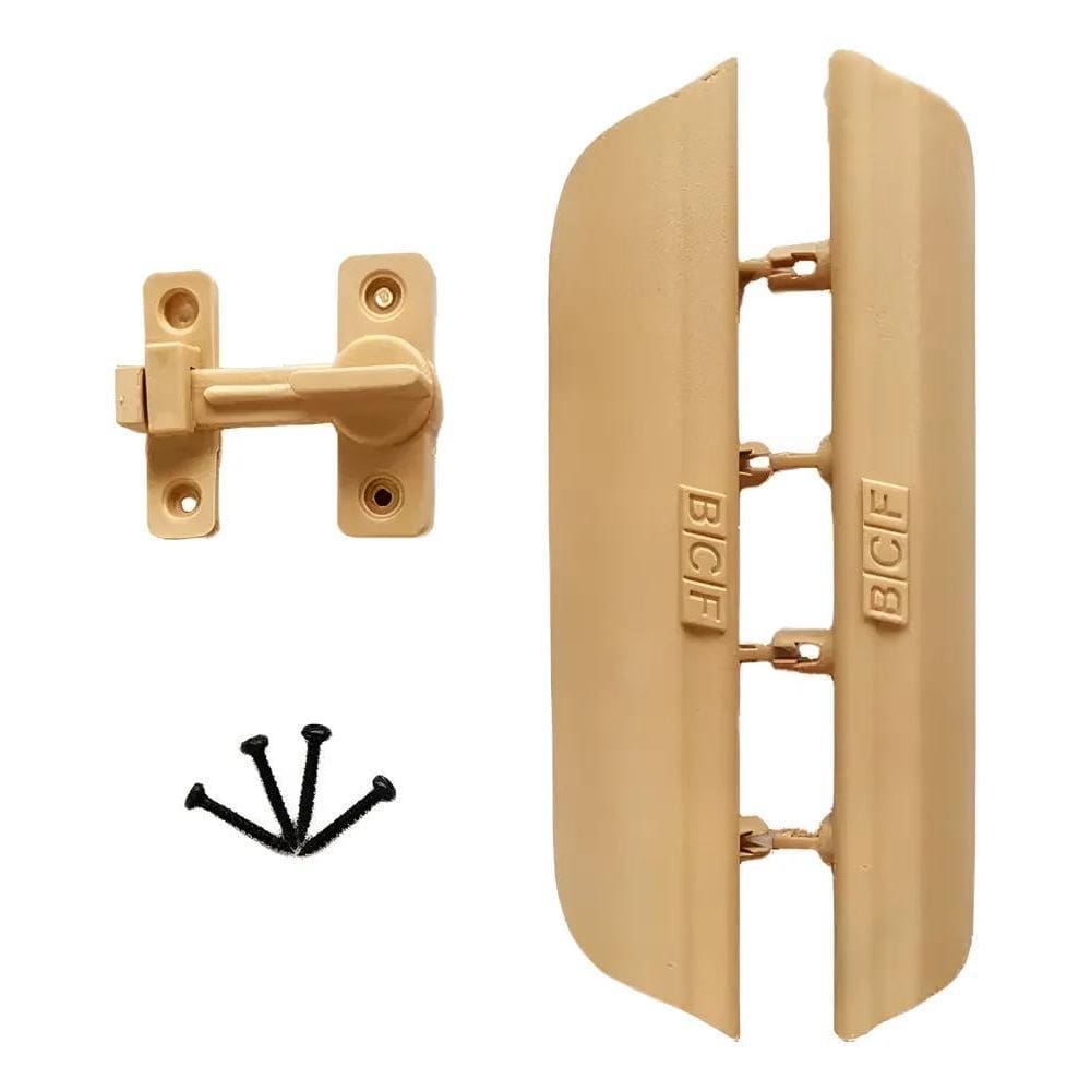 5X Kit Puxador + Trinco Porta Sanfonada Cinza Bege E Branco