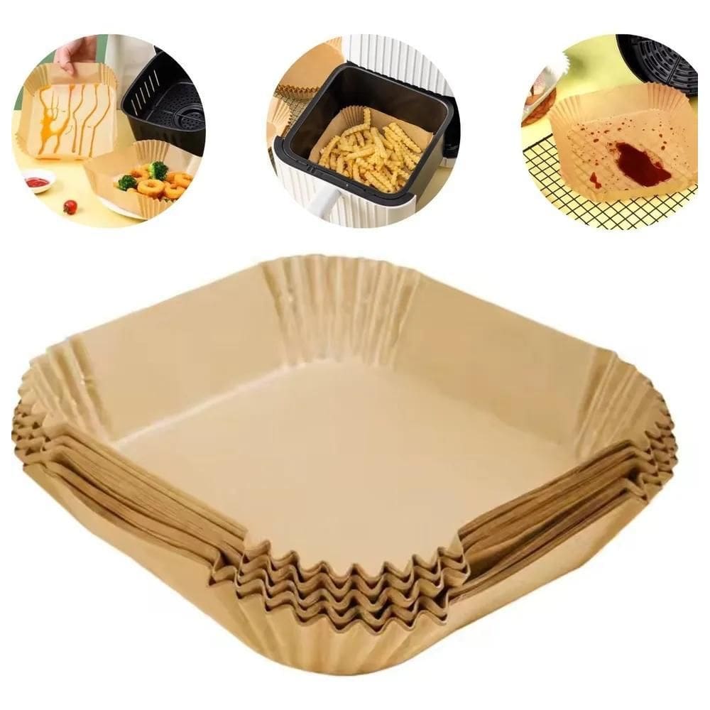 5X Forma Descartavel Papel Tapete Airfryer Antiaderente 200U