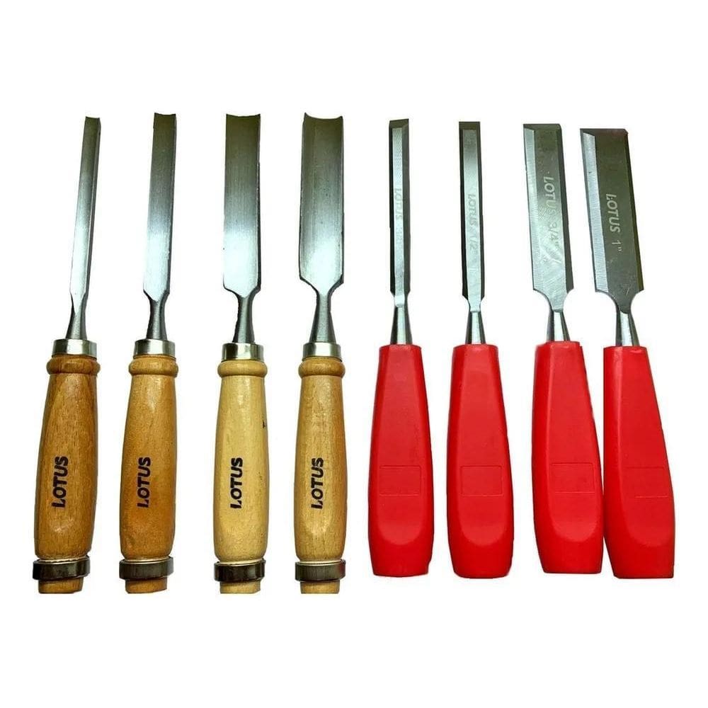5X Kit Jogo Formão E Goivas 8 Peças Lotus