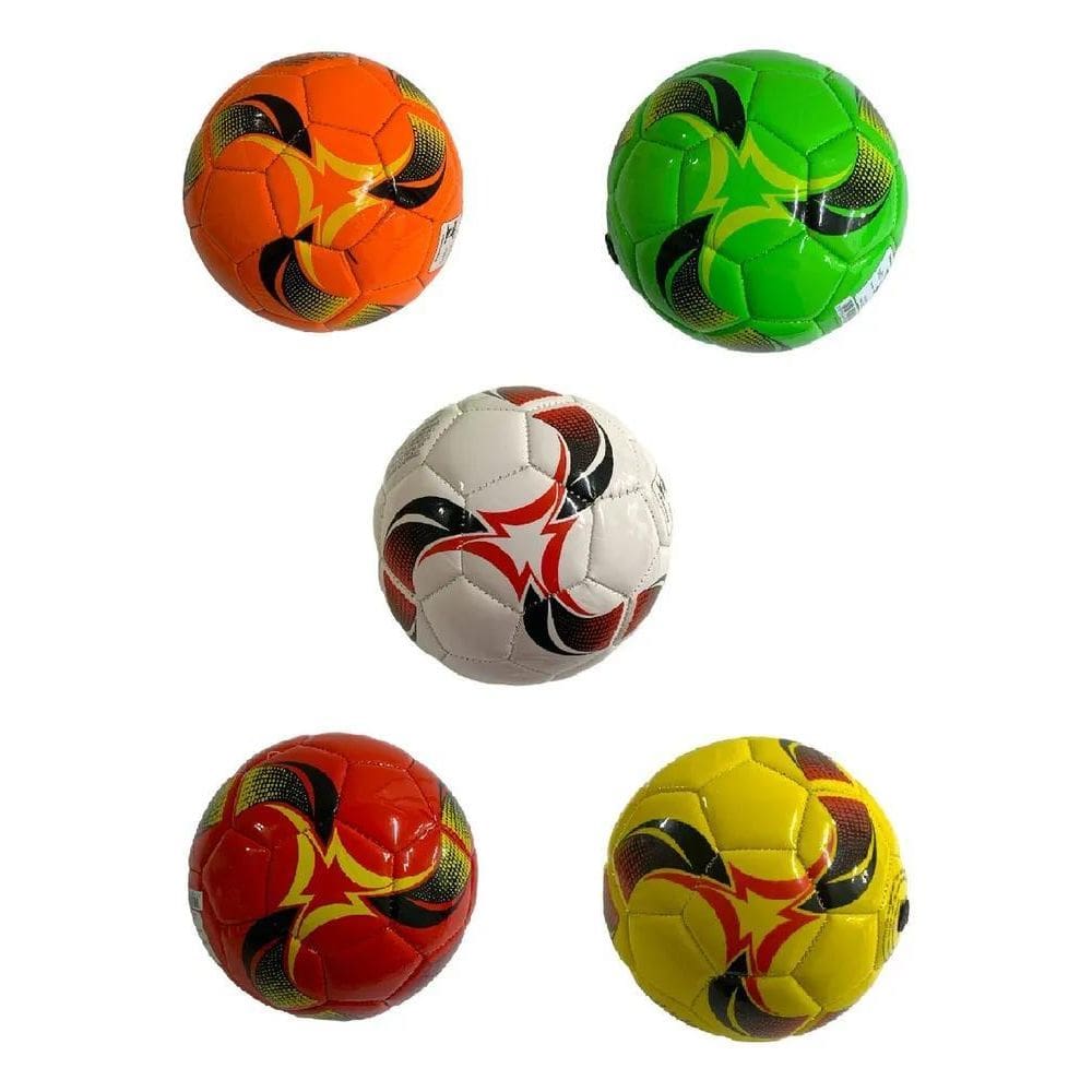5X Mini Bola De Futebol Infantil Estampada Colorida 14 Cm N