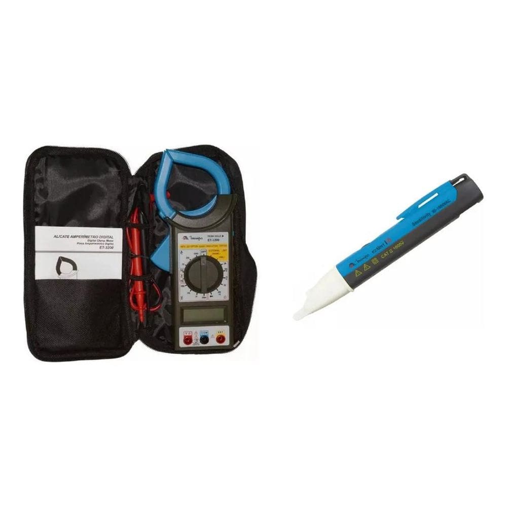 5X Kit Minipa Amperímetro Et-3200 + Detector Tensão Ezalert