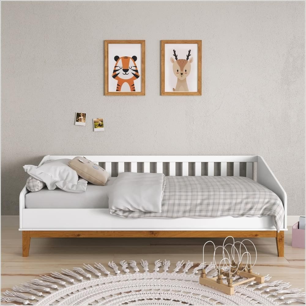 Cama Babá Nature 100% MDF Branco Soft/Eco Wood 51593 Matic Moveis
