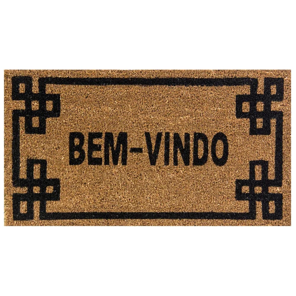 Tapete Capacho de Porta Fibra de Coco 60x33cm Uzoo