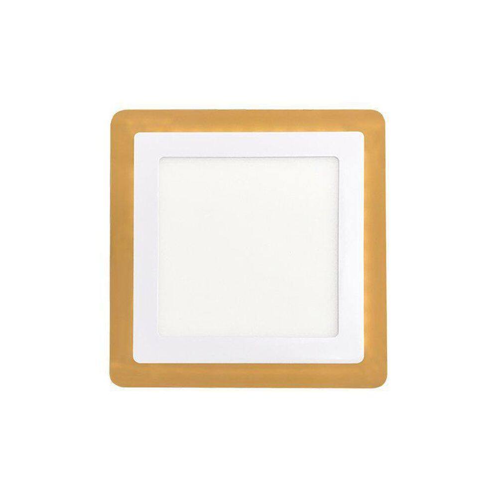 Plafon Led Dual Color 12W+4W Embutir Quadrado