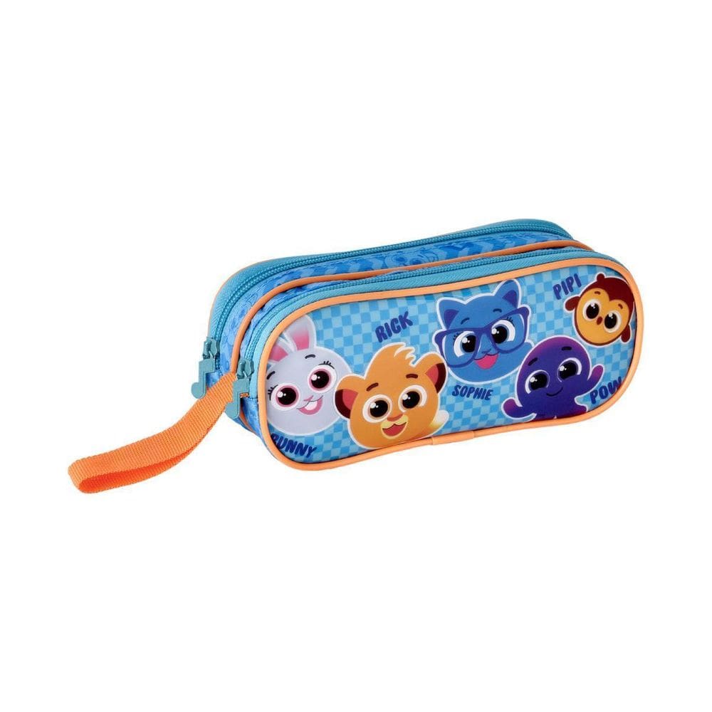 Estojo Duplo Bolofofos Youtube Infantil Escolar - Azul