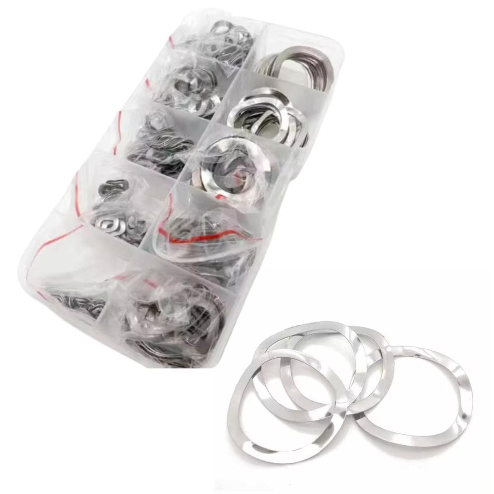 Kit 350 Arruelas 3 Ondas Onduladas Inox M3 M4 A M12 M16 M19