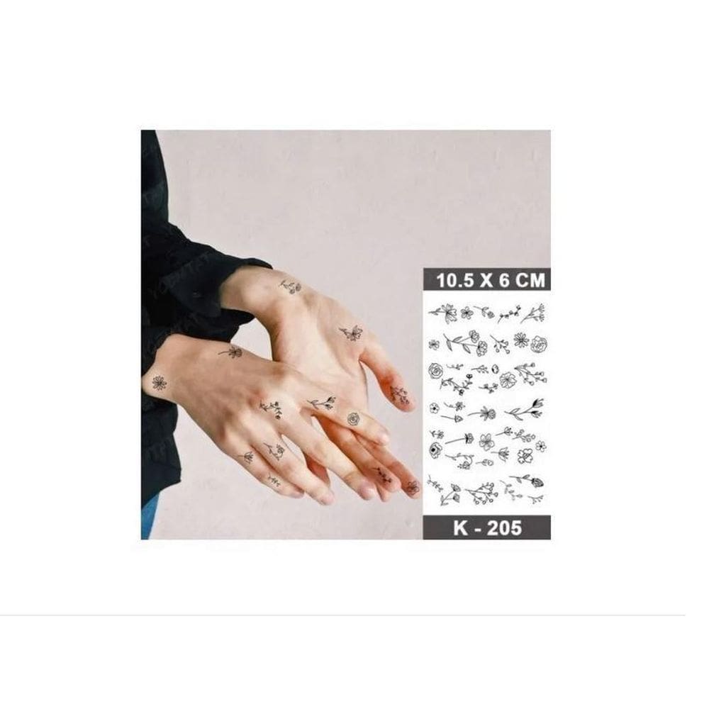 Tatoo Temporária Delicada Cartela Vários Desenhos Modelos