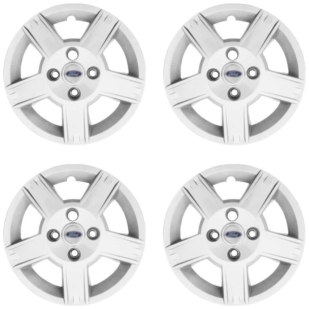 4X Calota Fiesta Ka Escort Aro 14 Prata Com Emblema 014Cb
