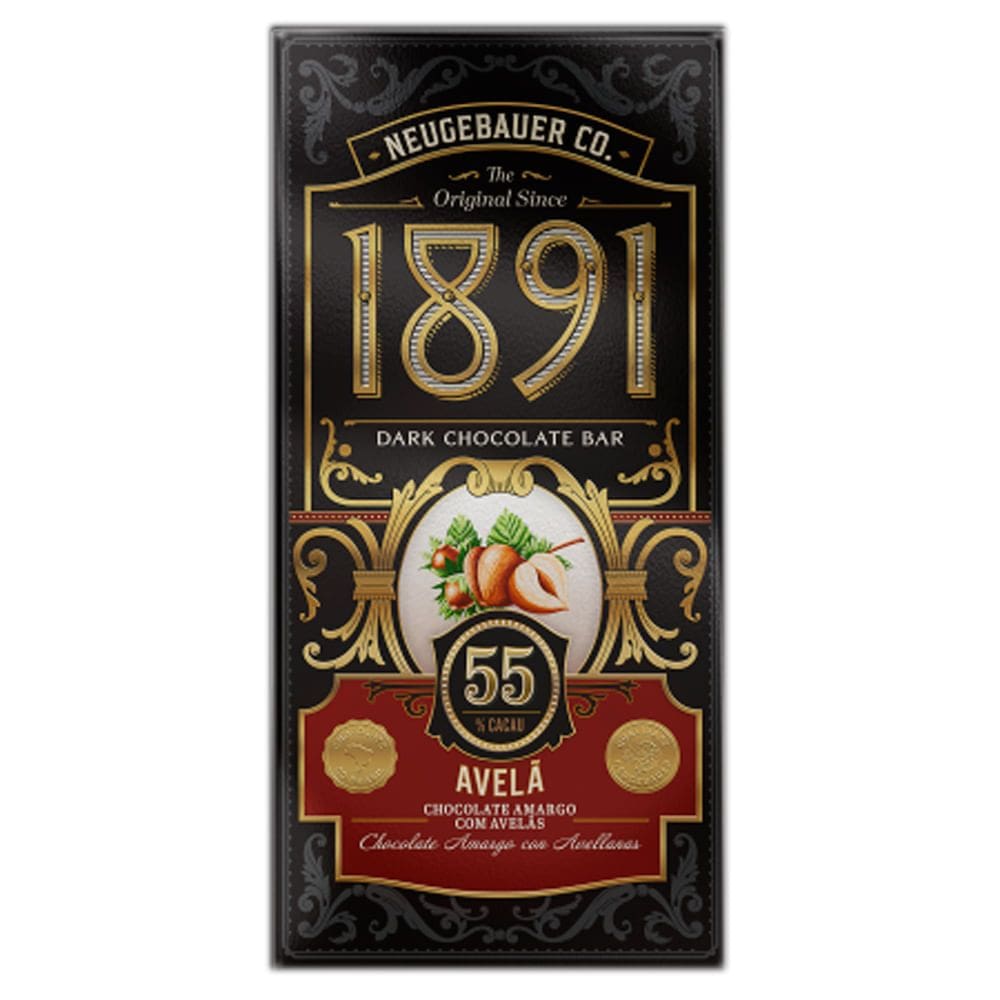 Chocolate Neugebauer 1891 Dark 55% Cacau Sabor Avelã 90g