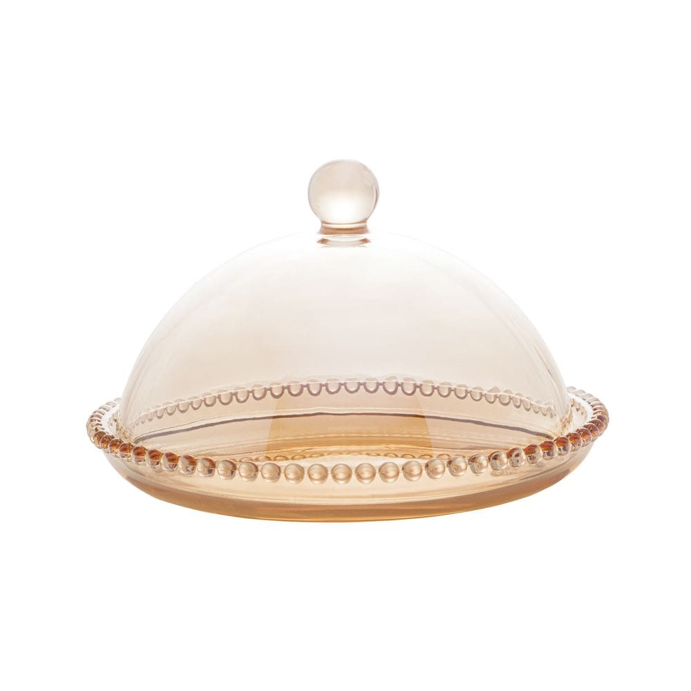 Queijeira 20x12cm De Cristal Âmbar Pearl Wolff