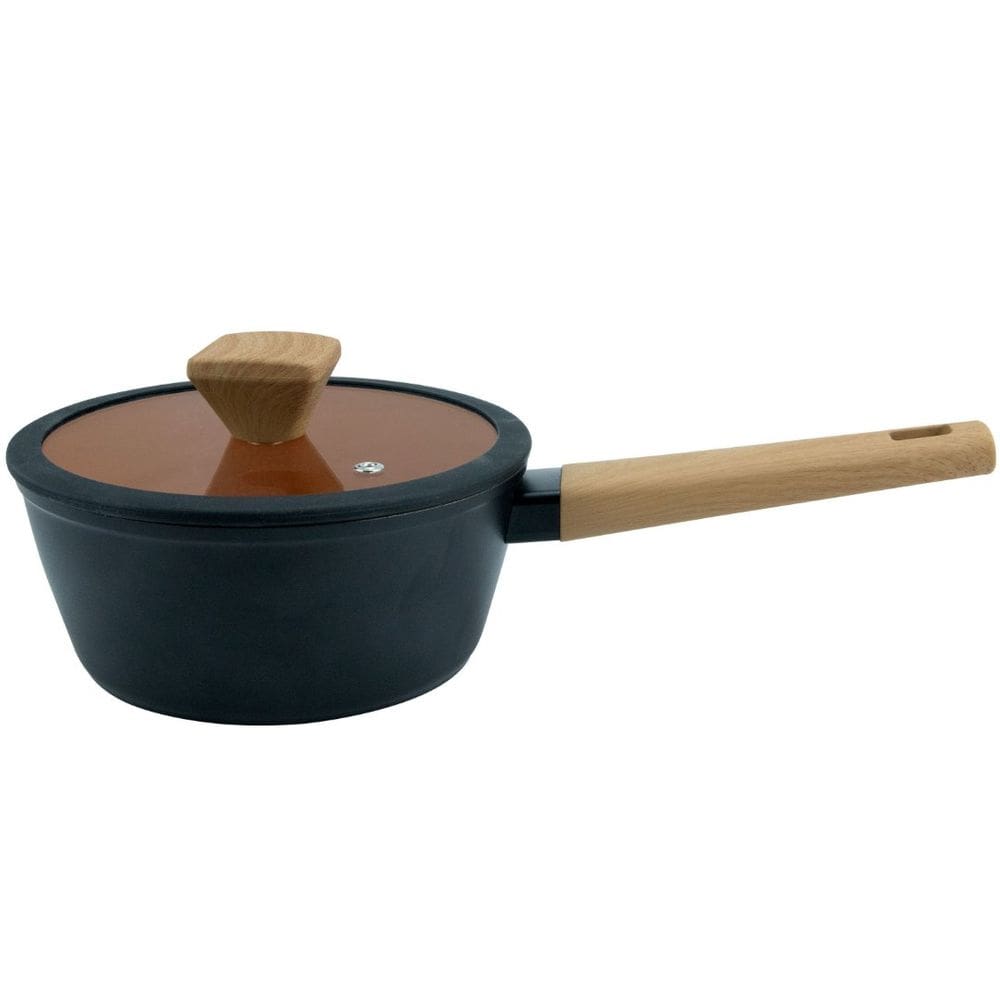 Panela 20cm Indução Revestimento Cerâmico Norma Preta Fracalanza