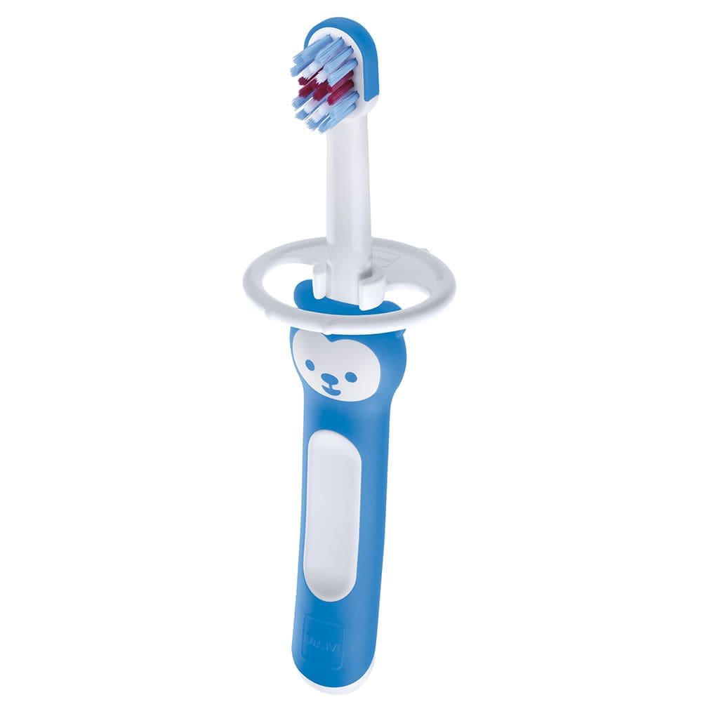 Escova Dental Infantil Mam First Brush 6+ Meses Extra Macia Cores Boys 1 Unidade Ref 8113