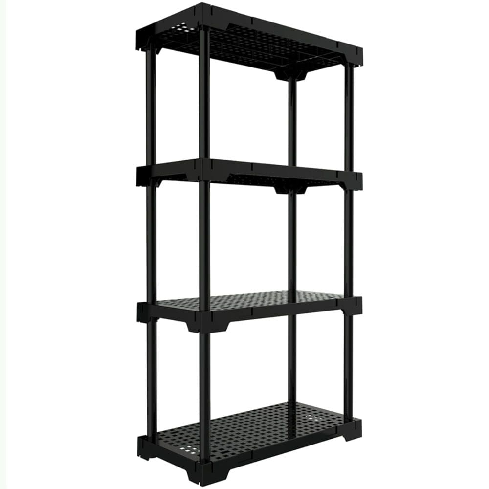 Estante Plástica Poly com 4 Prateleiras Preto 70x35x127cm - 10111138010 - I`M IN HOME