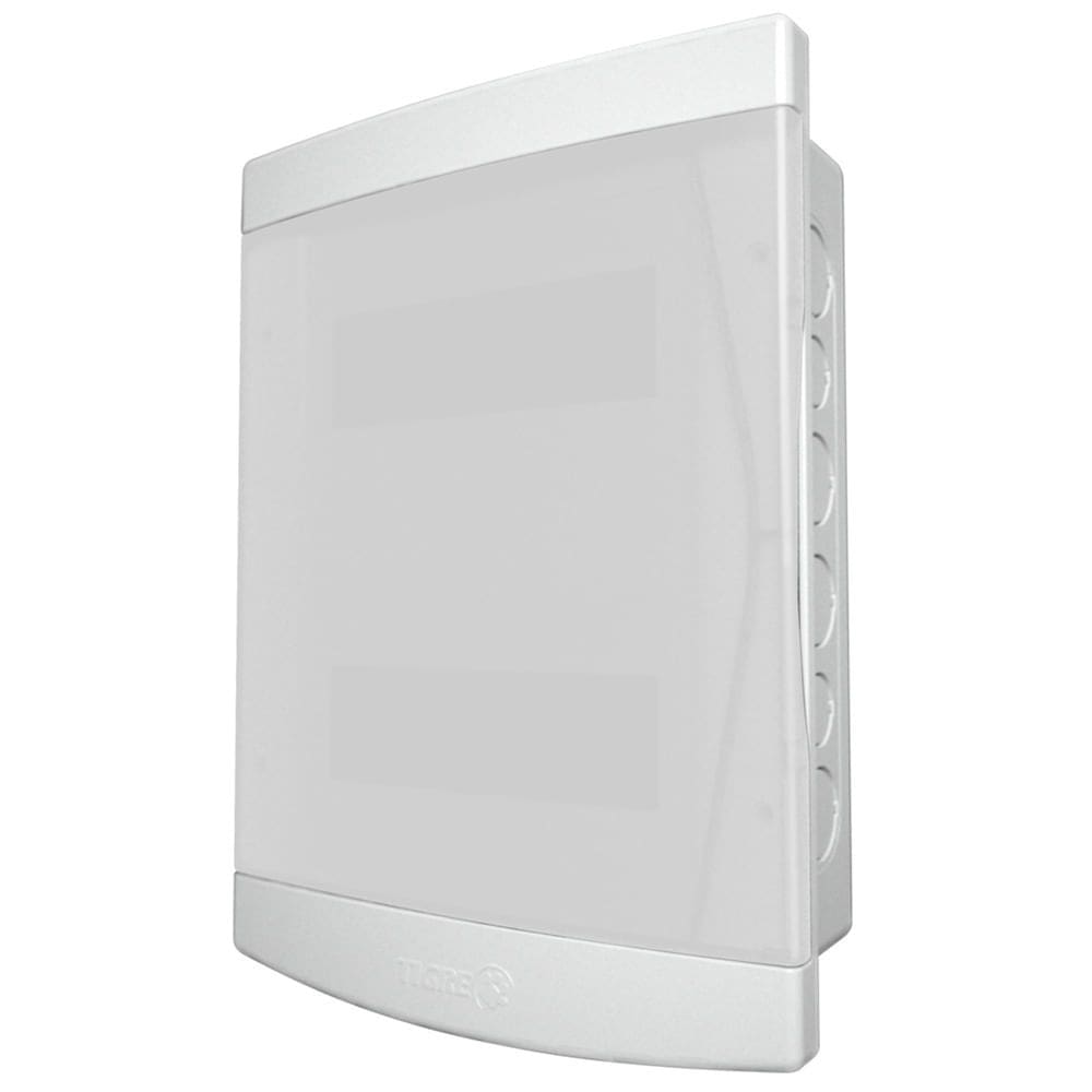 Quadro de Distribuição de Embutir 12/16 para Disjuntor com Barramento Porta Transparente com Bolsa - 33048548 - TIGRE