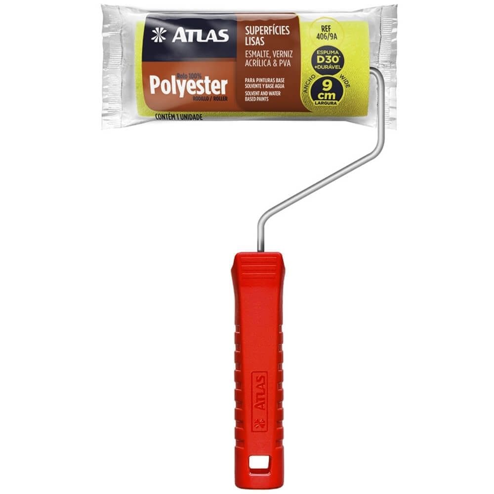 Rolo Espuma Poliester Amarelo 9cm - 406/9A - PINCEIS ATLAS