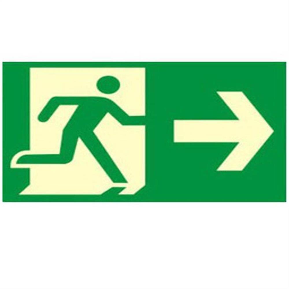 Placa de PVC Fotoluminescente Auto-Adesiva 15x30 Siga a Direita - 315 AA - SINALIZE