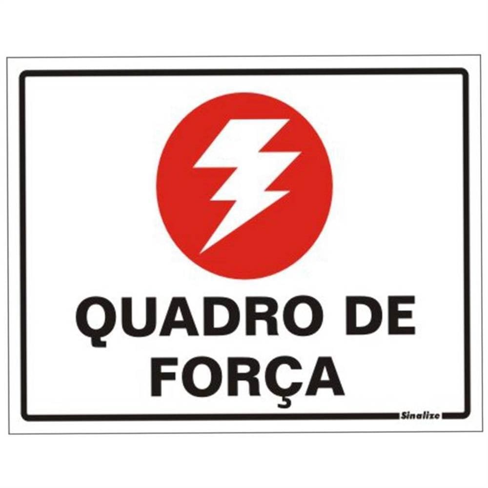 Placa de Poliestireno Auto-Adesiva 20x15cm Quadro de Força - 220 AK - SINALIZE