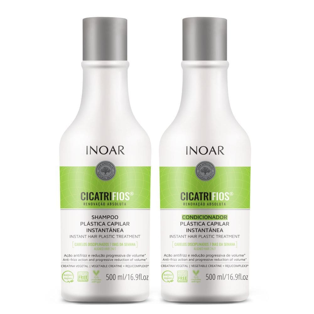 Shampoo e Condicionador Inoar Cicatrifios Plástica Capilar Instantânea 500ml
