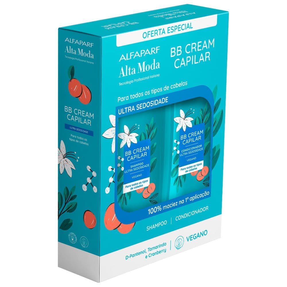 Kit Shampoo e Condicionador Alta Moda Alfaparf Bb Cream Vegano 300ml Cada