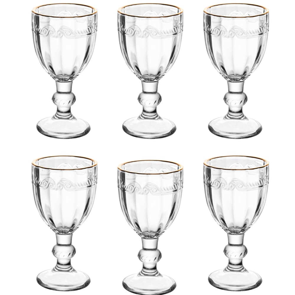 Jogo 6 Taças Licor 50ml Borda Dourada Cristal Imperial Lyor