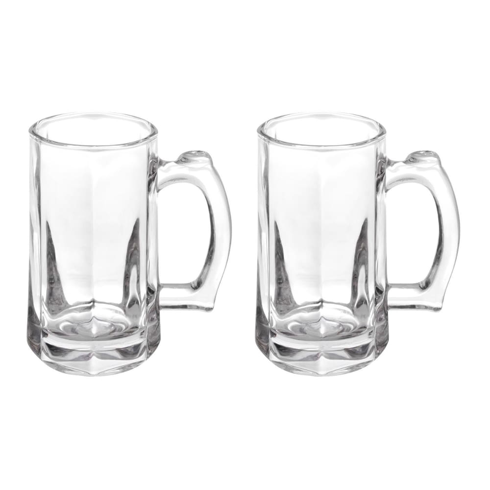 Jogo De 2 Canecas 370ml De Vidro Para Chopp Hauskraft