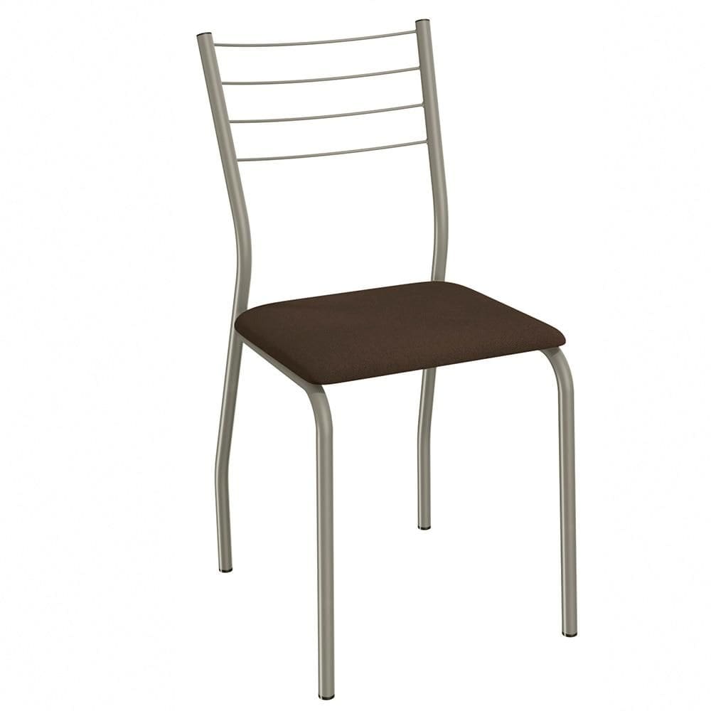 Kit Cadeira Kappesberg Malta Nikel e Cappuccino