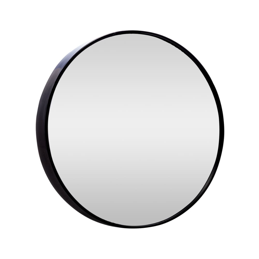 Espelho Redondo Acrílico Ampliação 5x e Ventosas Preto 8,5cm Lyor