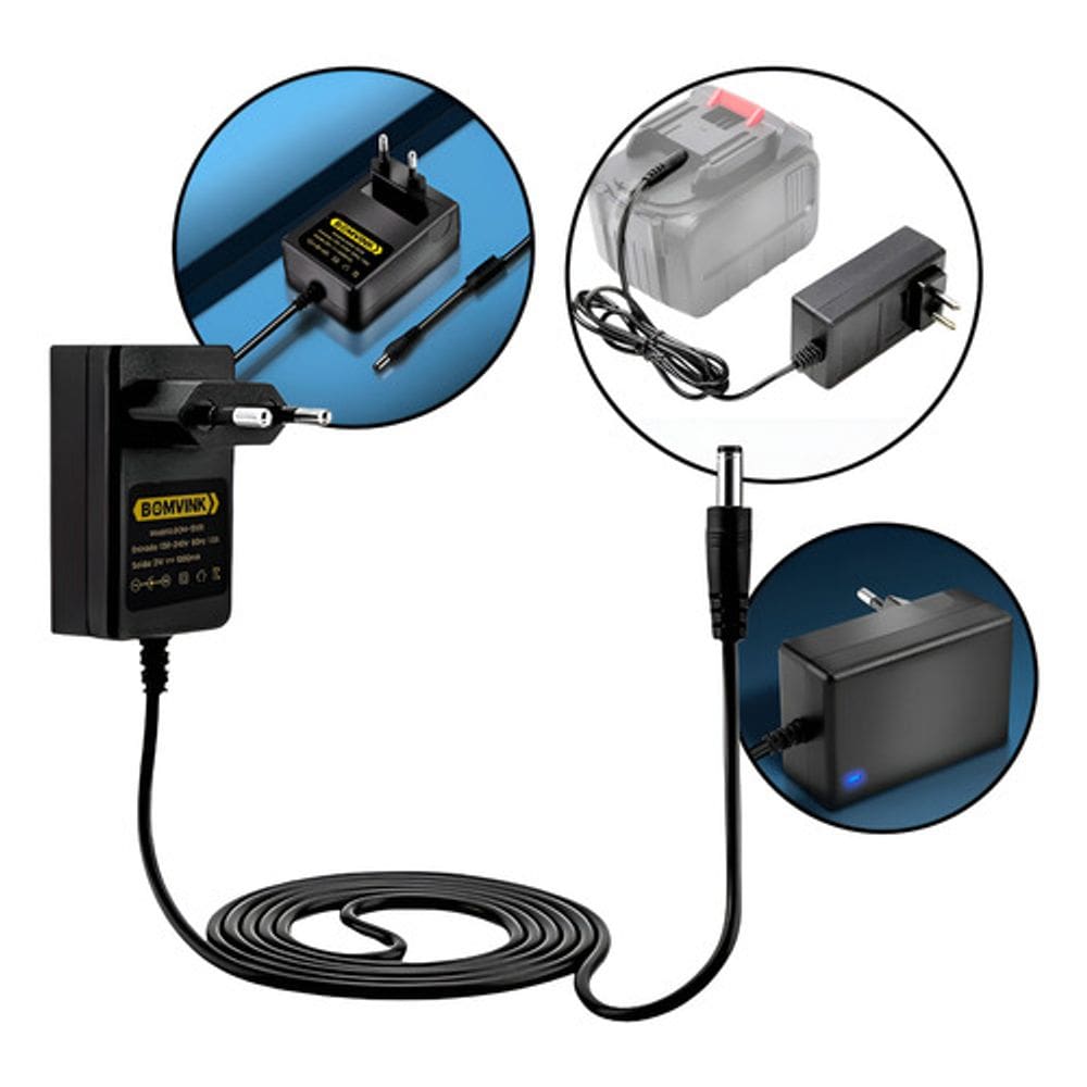 Carregador Fonte Bivolt 21v Para Parafusadeira Com Indicador De Carga