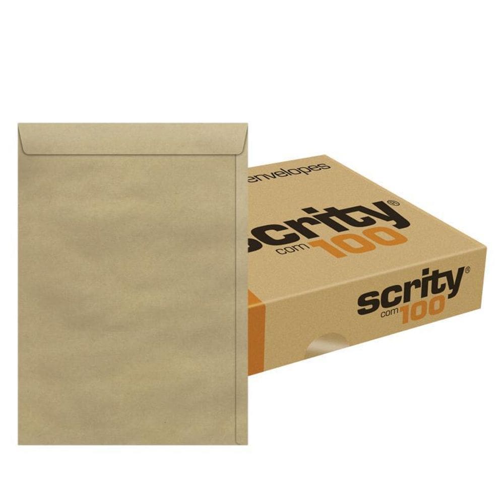 Envelope saco Kraft SKN328 200x280mm cx c/ 100 unid Scrity