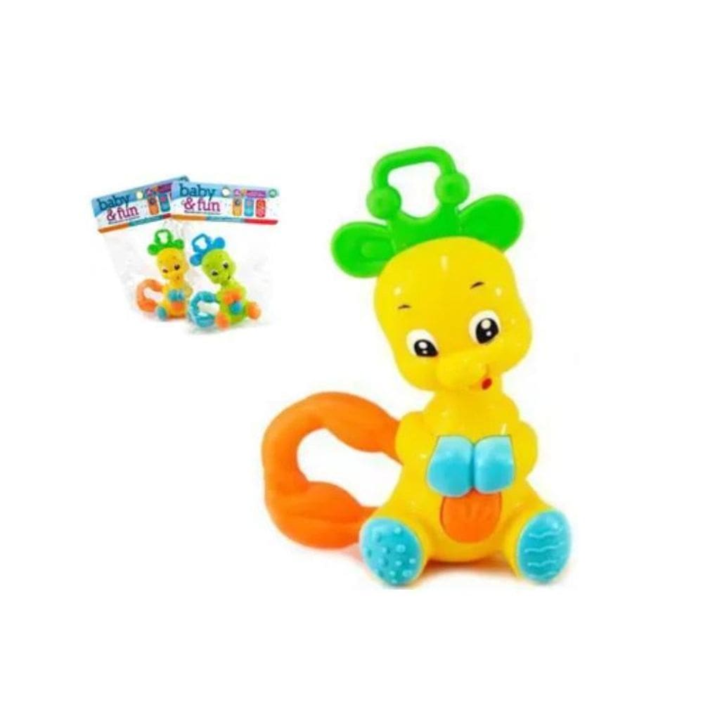 Chocalho Mordedor Bebê Girafa Colorido Baby Menino Menina