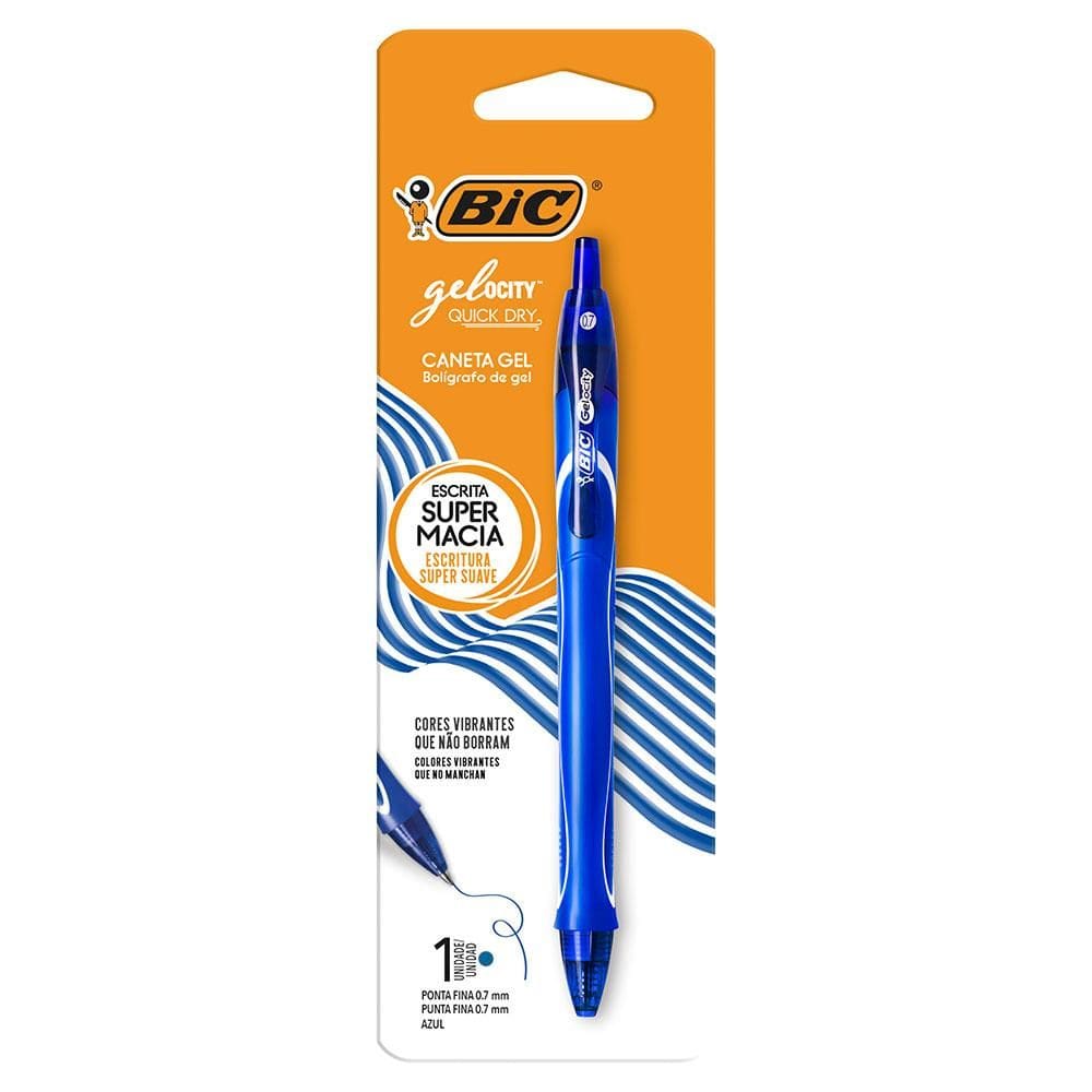 Caneta gel Gelocity Quick Dry 0.7mm Azul - Bic