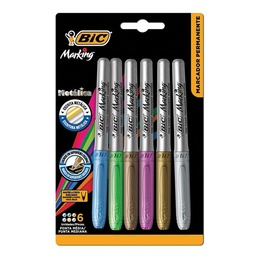 Pincel Marking Metálico c/ 6 cores 971035 Bic