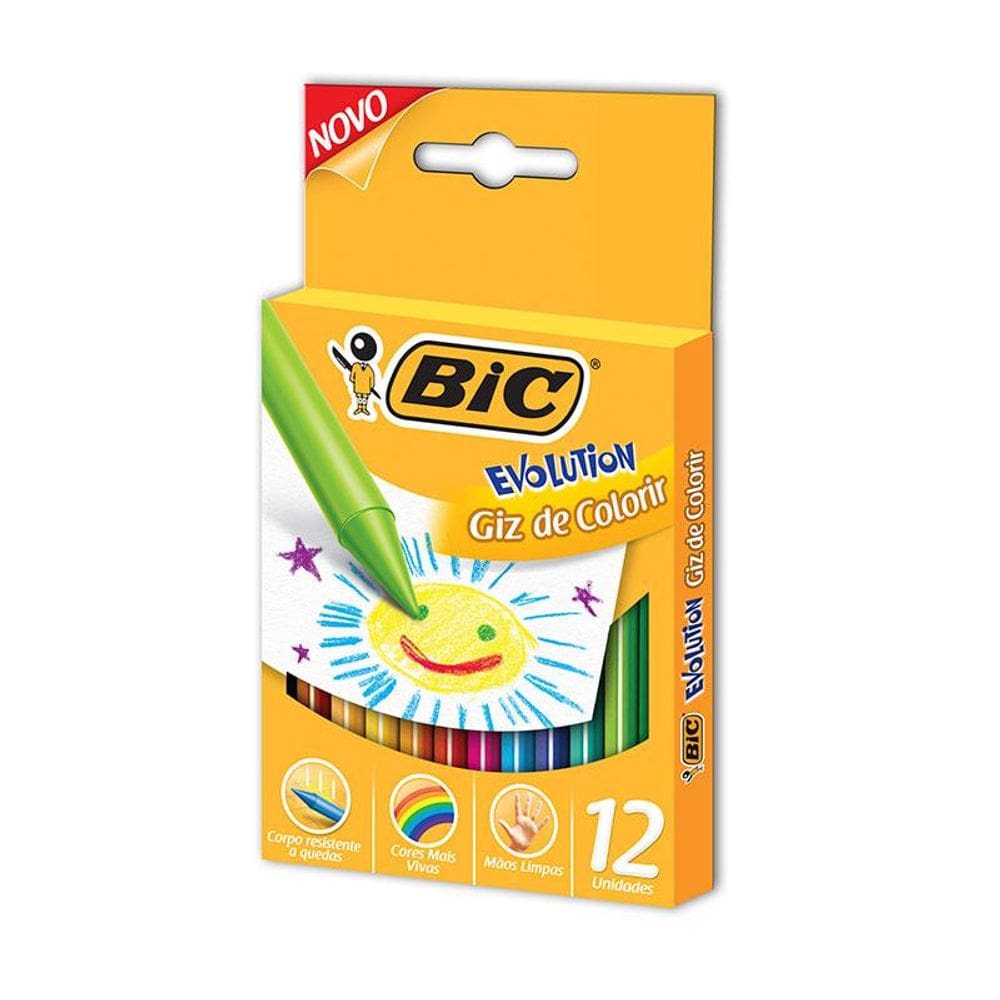Giz de cera Evolution c/ 12 cores Bic