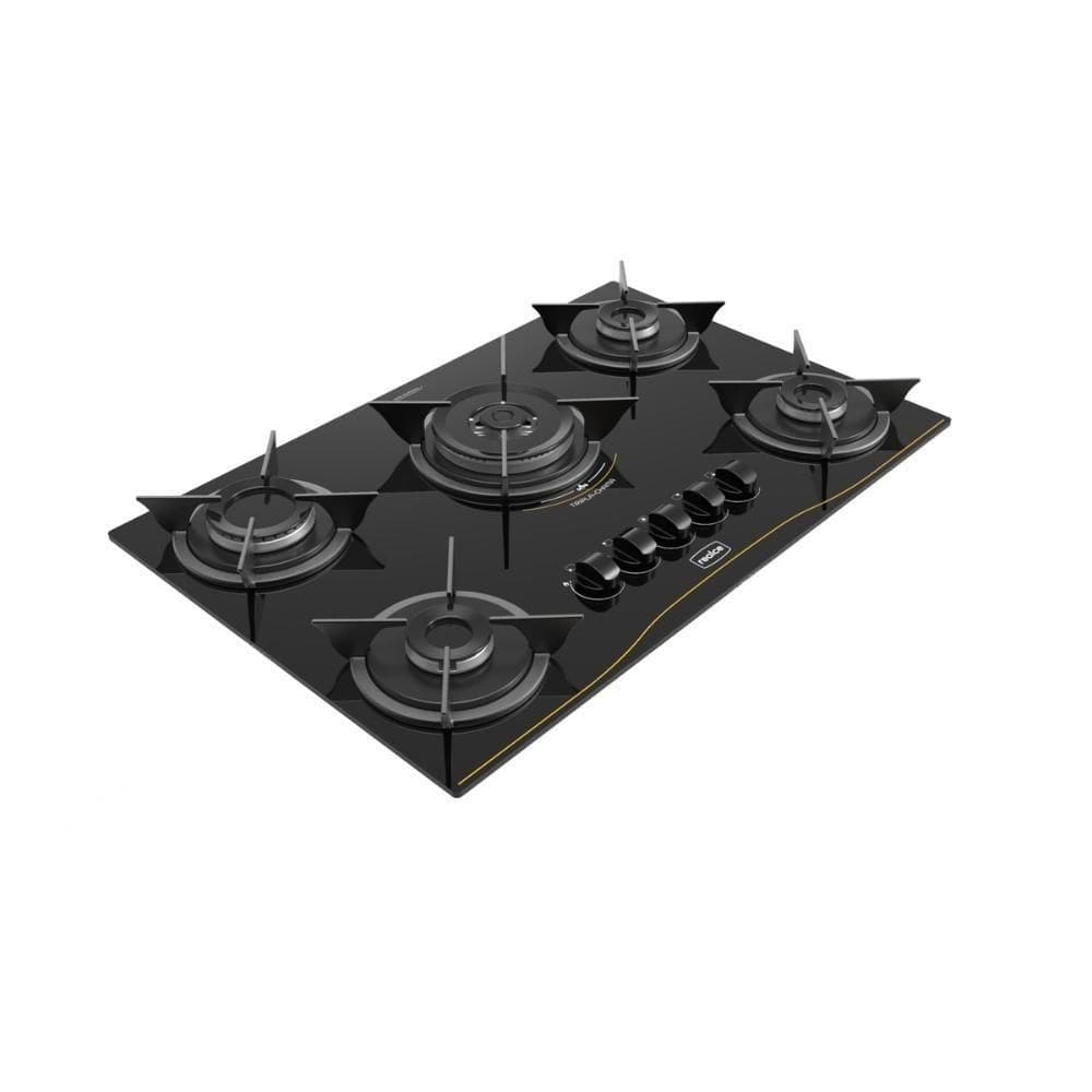 Cooktop 5 Bocas A Gás Tripla Chama Realce Bivolt CR226 Preto Bivolt