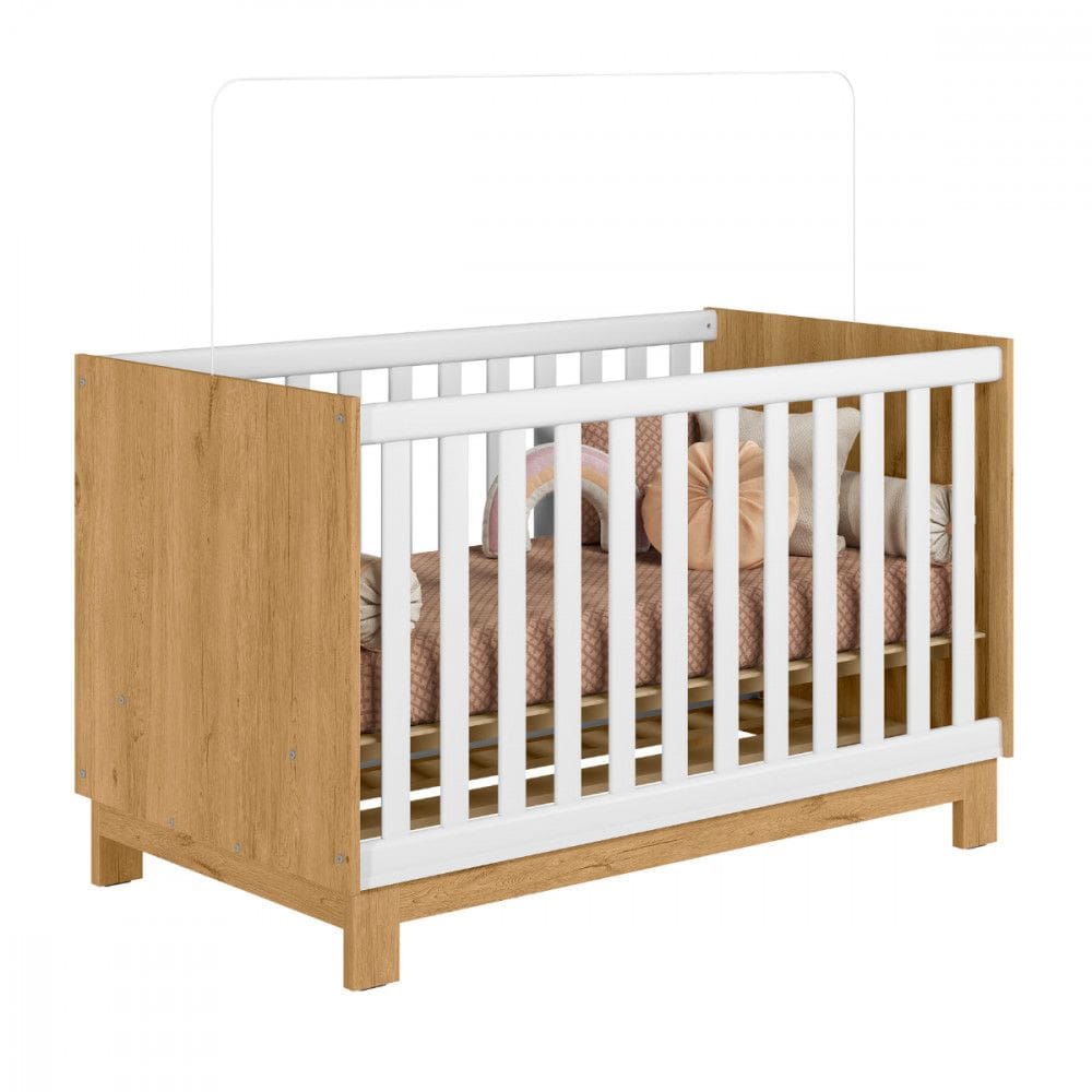 Ber?o Americano 2 em 1 Encanto Slim Mini Cama Freijo Branco Qmovi